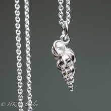 Load image into Gallery viewer, cast silver wentletrap necklace from ten thousand islands Florida in polished finish by hkm jewelry