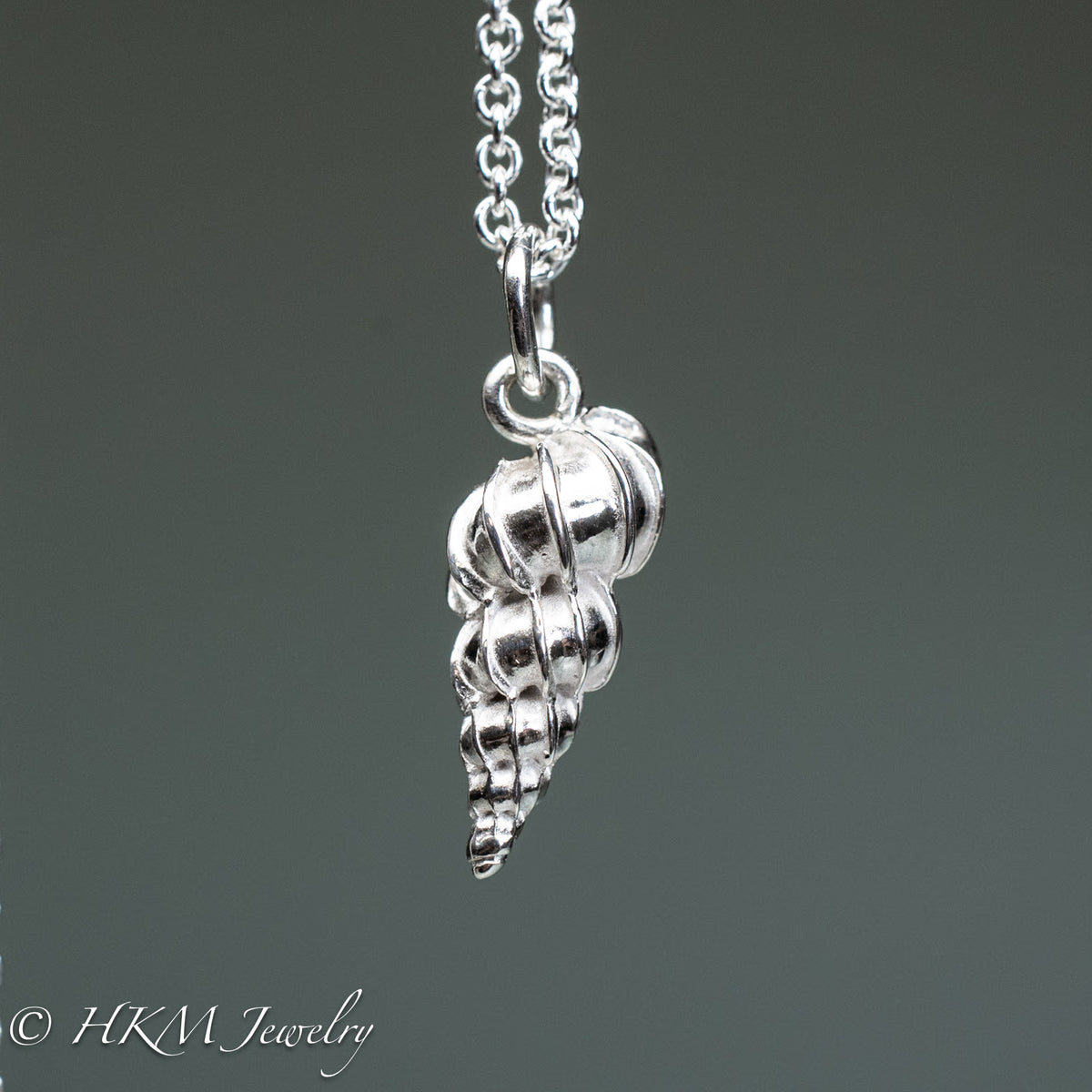 Florida Wentletrap Shell Necklace - Cast Silver Snail Pendant