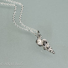 Load image into Gallery viewer, cast silver wentletrap necklace from ten thousand islands Florida in polished finish by hkm jewelry