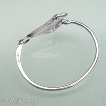 Load image into Gallery viewer, side view of Great White Shark Tooth Cuff by hkm jewelry in oxidized sterling silver