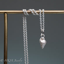 Load image into Gallery viewer, tritia trivittata - Threeline Mud Snail cast in silver by hkm jewelry