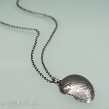 Load image into Gallery viewer, Baby's Ear Necklace in oxidized finish by hkm jewelry