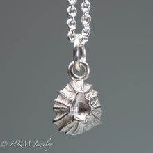 Load image into Gallery viewer, close up view of cast silver barnacle necklace in polished finish by hkm jewelry