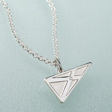 Load image into Gallery viewer, small yacht club of stone harbor burgee charm in sterling silver on cable chain by hkm jewelry