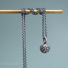 Load image into Gallery viewer, cast silver kousa dogwood fruit necklace byt hkm jewelry in oxidized finish