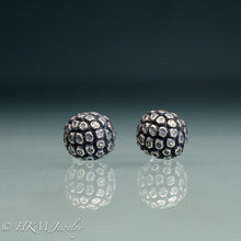 Load image into Gallery viewer, kousa dogwood fruit studs in cast sterling silver by hkm jewelry in oxidized finish