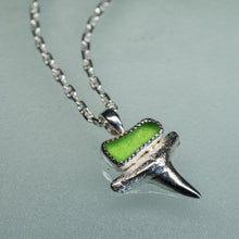 Load image into Gallery viewer, Green Lemon Shark Sea Glass Talisman Necklace