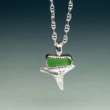 Load image into Gallery viewer, Green Lemon Shark Sea Glass Talisman Necklace