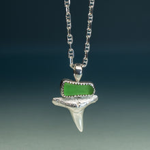 Load image into Gallery viewer, Green Lemon Shark Sea Glass Talisman Necklace