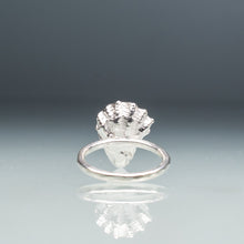 Load image into Gallery viewer, bottom view of oyster with a pearl kitten's paw licatula gibbosa ring in sterling silver by hali maclaren of hkm jewelry