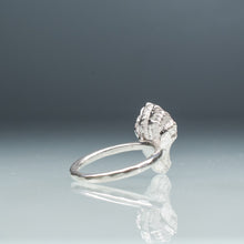 Load image into Gallery viewer, side view of oyster with a pearl kitten's paw licatula gibbosa ring in sterling silver by hali maclaren of hkm jewelry