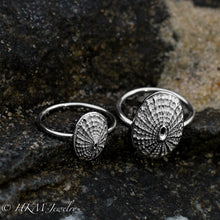 Load image into Gallery viewer, Limpet Shell Ring - Cast Seashell Ring - Sterling Silver Shell