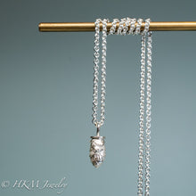 Load image into Gallery viewer, cast silver mini pinecone necklace by hkm jewelry in polished finish