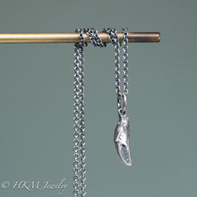 Load image into Gallery viewer, mini lady crab claw necklace cast in recycled silver in an oxidized finish by hkm jewelry