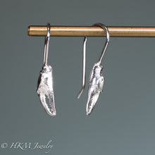 Load image into Gallery viewer, cast silver lady crab claw drop earrings by hkm jewelry