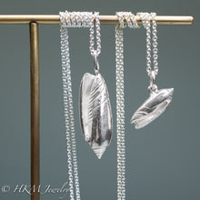 Load image into Gallery viewer, small and large cast silver oliva sayana - Lettered Olive necklace by hkm jewelry in sterling silver