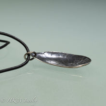 Load image into Gallery viewer, Naticidae moon snail operculum cast in sterling silver on leather cord by hkm jewelry