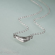 Load image into Gallery viewer, aetobatus narinari - Eagle Ray mouth plate fossil cast in silver as a bar necklace by hkm jewelry