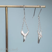 Load image into Gallery viewer, Triangle Sharks Teeth Dangle Earrings by hkm jewelry