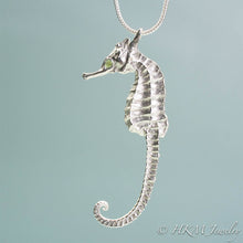 Load image into Gallery viewer, Cast Seahorse Necklace - With Birthstone Option