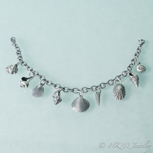 Seashell Charm Bracelet - Sterling Silver