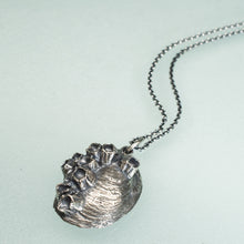 Load image into Gallery viewer, Cast Slipper Shell with Barnacles Necklace - (crepidula fornicata)