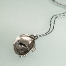 Load image into Gallery viewer, Cast Slipper Shell with Barnacles Necklace - (crepidula fornicata)