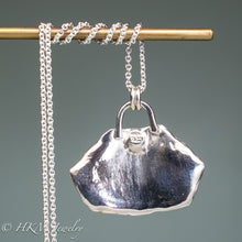 Load image into Gallery viewer, back view of Diamondback terrapin turtle shell scute necklace in polished finish by hkm jewelry