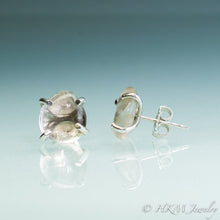 Load image into Gallery viewer, Silver or Gold Cape May Diamond Studs - Prong Set Tumbled Beach Stone Earrings