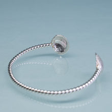 Load image into Gallery viewer, underside of Cast silver venus clam shell cuff bracelet by hkm jewelry