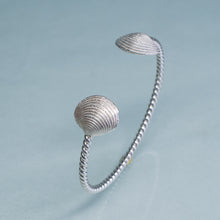 Load image into Gallery viewer, Cast silver venus clam shell cuff bracelet by hkm jewelry