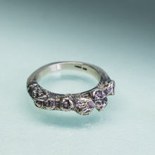 Load image into Gallery viewer, carved and cast sterling silver coral and barnacle ring by hkm jewelry