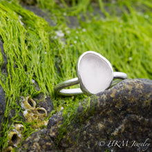 Load image into Gallery viewer, close up view of bezel set raw cape may diamond ring in sterling silver  by HKM Jewelry