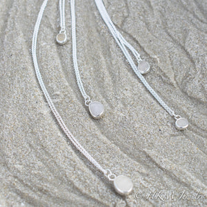cape may diamond necklaces bezel set in sterling silver by hkm jewelry