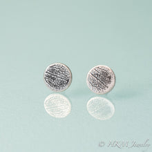 Load image into Gallery viewer, Leaf Printed Silver Stud Earrings by HKM Jewelry
