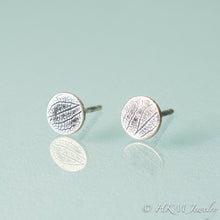 Load image into Gallery viewer, Leaf Printed Silver Stud Earrings by HKM Jewelry