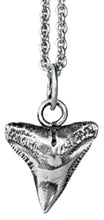 Load image into Gallery viewer, bull shark teeth necklace in oxidized silver by hkm jewelry