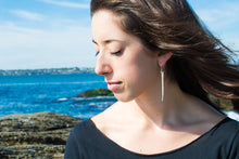 Load image into Gallery viewer, Horseshoe Crab Tail Earrings - Long Silver Spear Drops