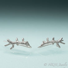 Load image into Gallery viewer, cast florida branch coral climber earrings by hkm jewelry