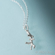 Load image into Gallery viewer, cast florida branch coral in recycled silver on silver chain by hkm jewelry