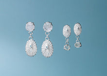 Load image into Gallery viewer, Keyhole Limpet Shell Dangle Stud Earrings with Cape May Diamonds