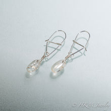 Load image into Gallery viewer, the swivel hook earrings with tumble polished and drilled Cape May Diamond beach pebbles by Hali MacLaren of hkm jewelry