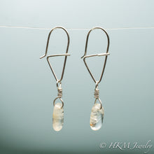 Load image into Gallery viewer, Safety locking sterling swivel hook earrings with Cape May Diamond beads by Hali MacLaren of hkm jewelry