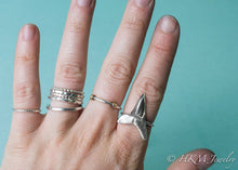 Load image into Gallery viewer, Mako Shark Tooth Ring - Large Silver Cast Teeth
