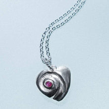 Load image into Gallery viewer, Heart of the Sea moon snail necklace by hkm jewelry with ruby july birthstone