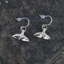 Load image into Gallery viewer, Silver Sea Tail Dangle Earrings - Fluke Drops