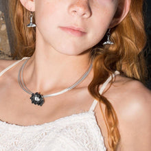 Load image into Gallery viewer, Silver Sea Tail Dangle Earrings on model