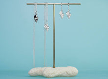 Load image into Gallery viewer, Ribbed Cantharus Shell Earrings - Cast Silver Conch Shell Dangles