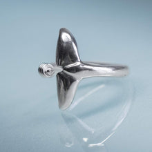 Load image into Gallery viewer, Sea Tail Adjustable Ring by hkm jewelry Dolphin Fluke Band
