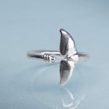 Load image into Gallery viewer, Sea Tail Adjustable Ring - Whale Fluke Band by hkm jewelry
